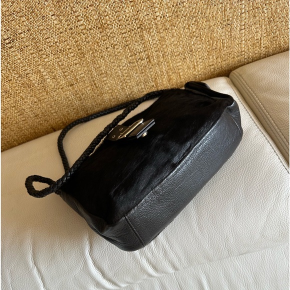 JULIANA Colezione Dark Brown Bag Combination of Calf fur and  genuine Leather. - Picture 8 of 12